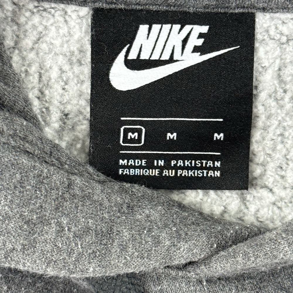 Nike Just Do It Hoodie Sweatshirt Size Medium Gray Pullover Swoosh - READ Flawed - Picture 4 of 12